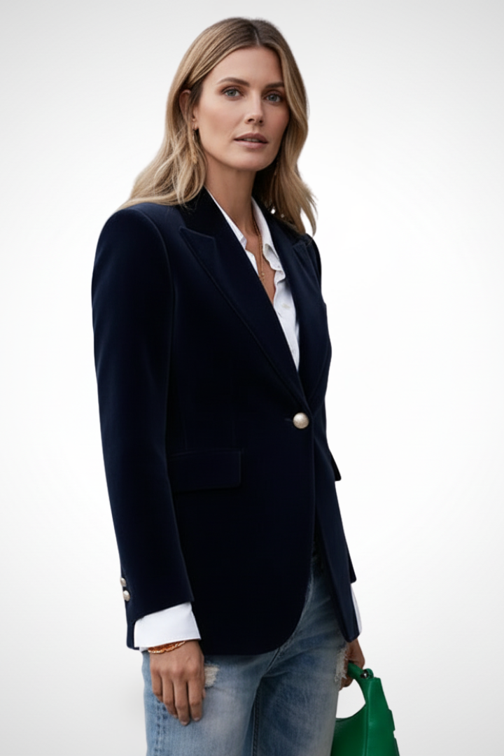 Women’s Blazer with Lapels and Single Button