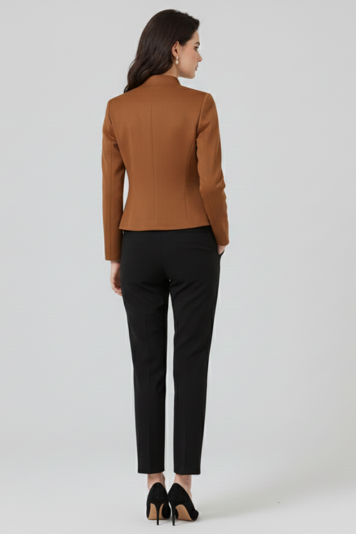 Women’s Blazer with Stand Collar and Button Detailing