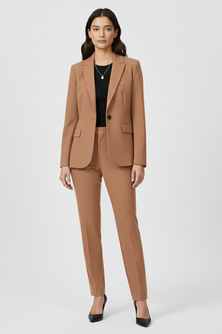 Women’s Blazer with Structured Lapel and Front Closure