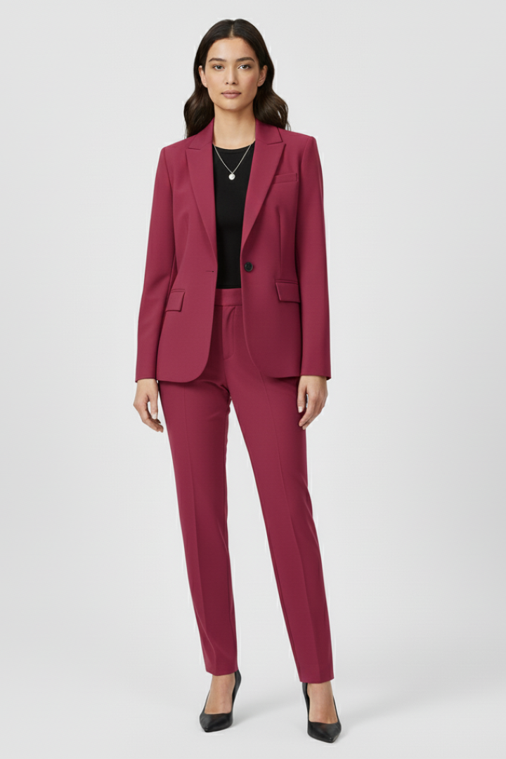 Women’s Blazer with Structured Lapel and Front Closure