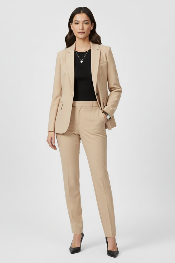 Women’s Blazer with Structured Lapel and Front Closure