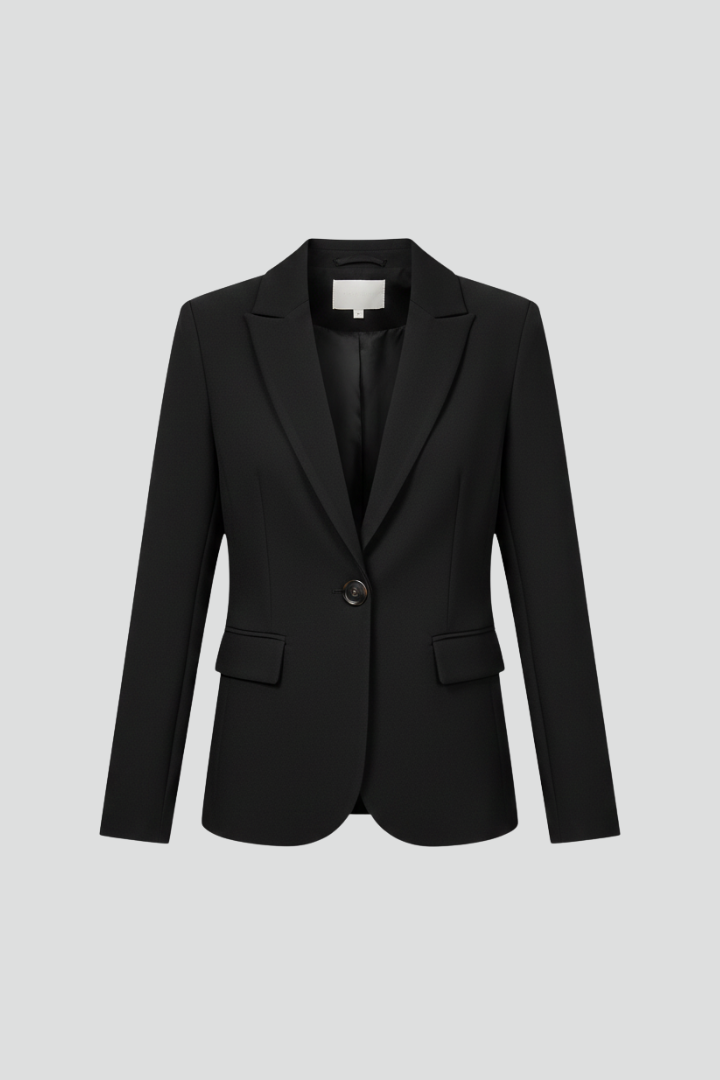 Women’s Blazer with Structured Lapel and Front Closure