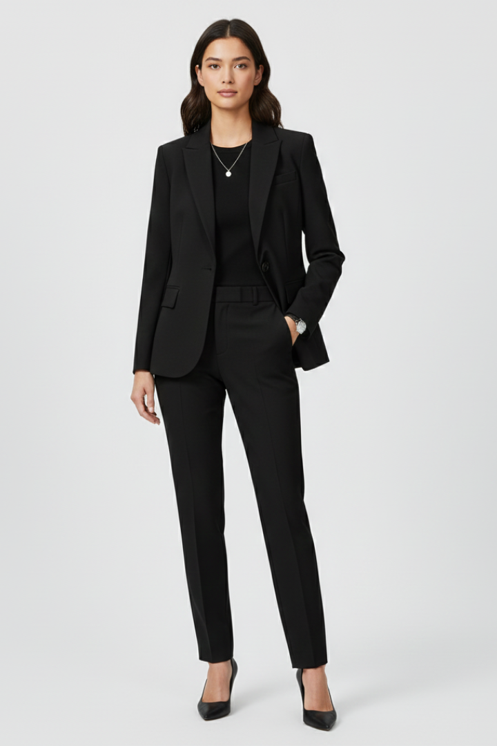 Women’s Blazer with Structured Lapel and Front Closure