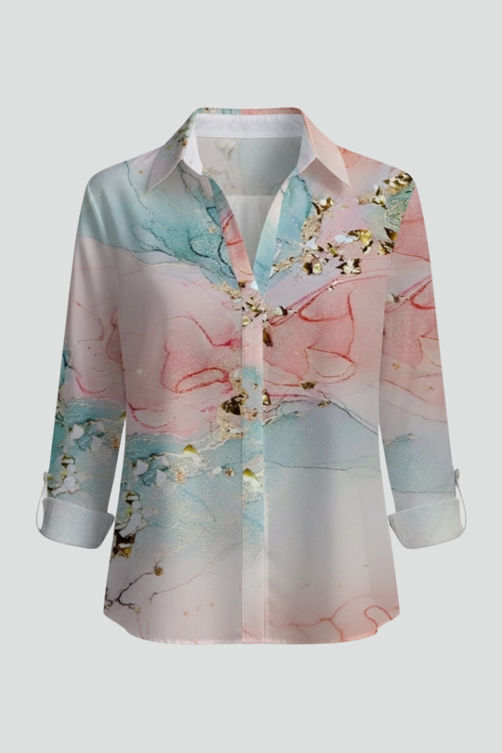 Women’s Blouse with Button Fastening and Floral Print