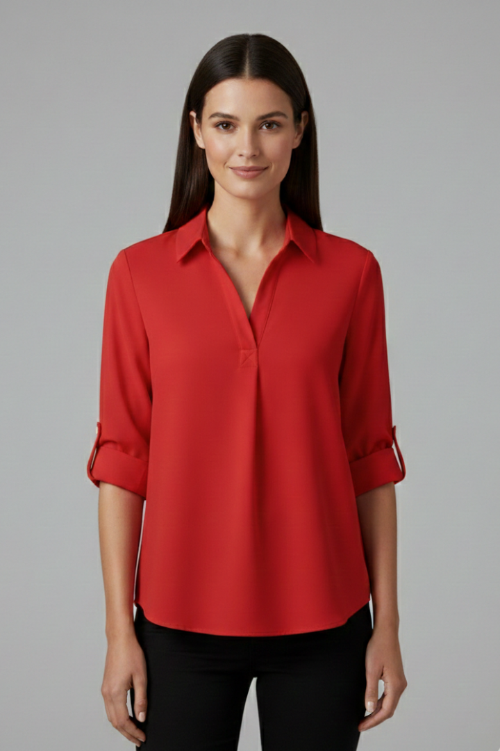 Women’s Blouse with Collar and Button Closure