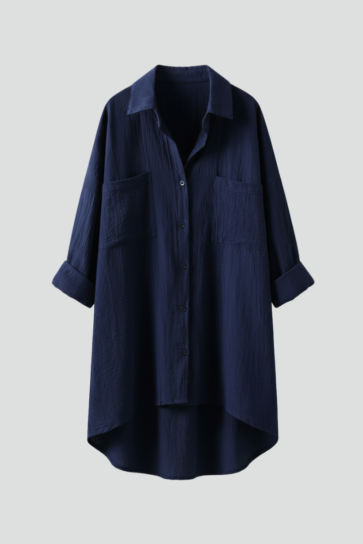 Women’s Blouse with Collar and Button Fastening