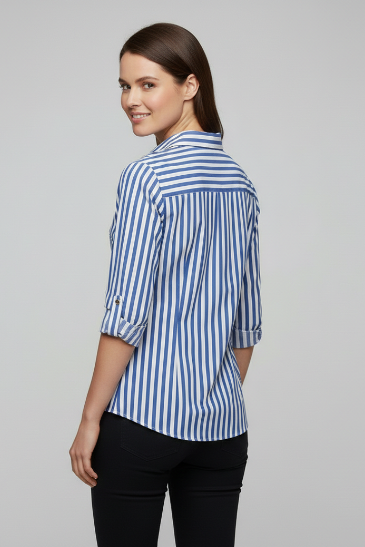 Women’s Blouse with Collar and Button Fastening