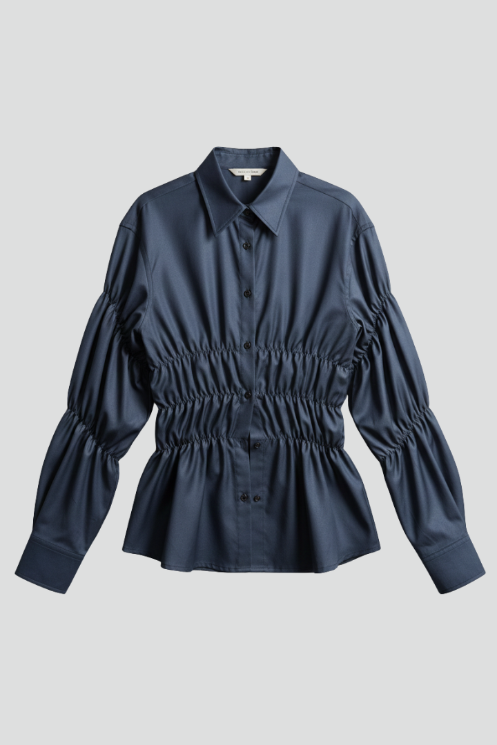 Women’s Blouse with Ruched Front and Relaxed Shape
