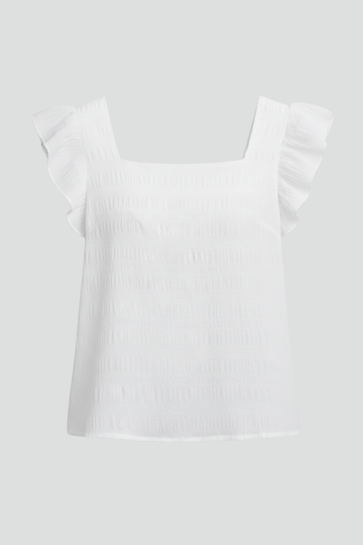Women’s Blouse with Square Neck and Woven Surface