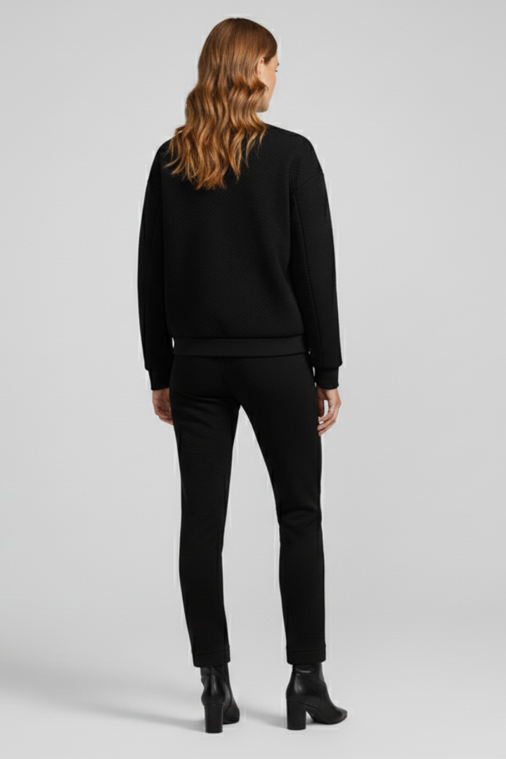 Women’s Bomber Jacket with Ribbed Neck and Zip Closure