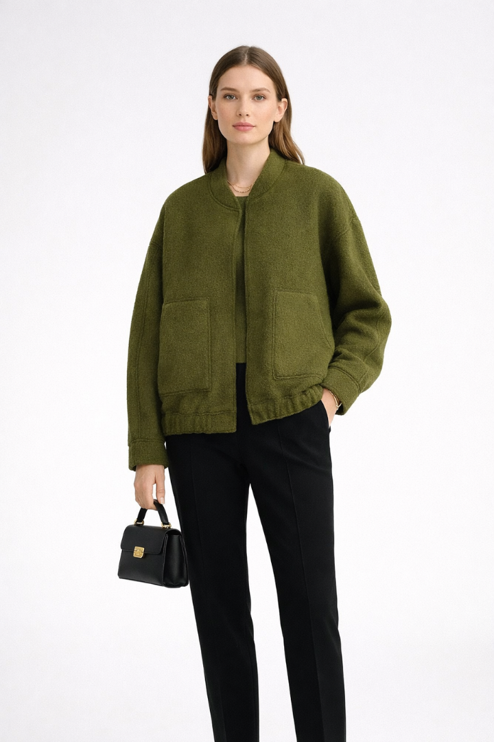 Women’s Bomber Jacket with Structured Outer Surface