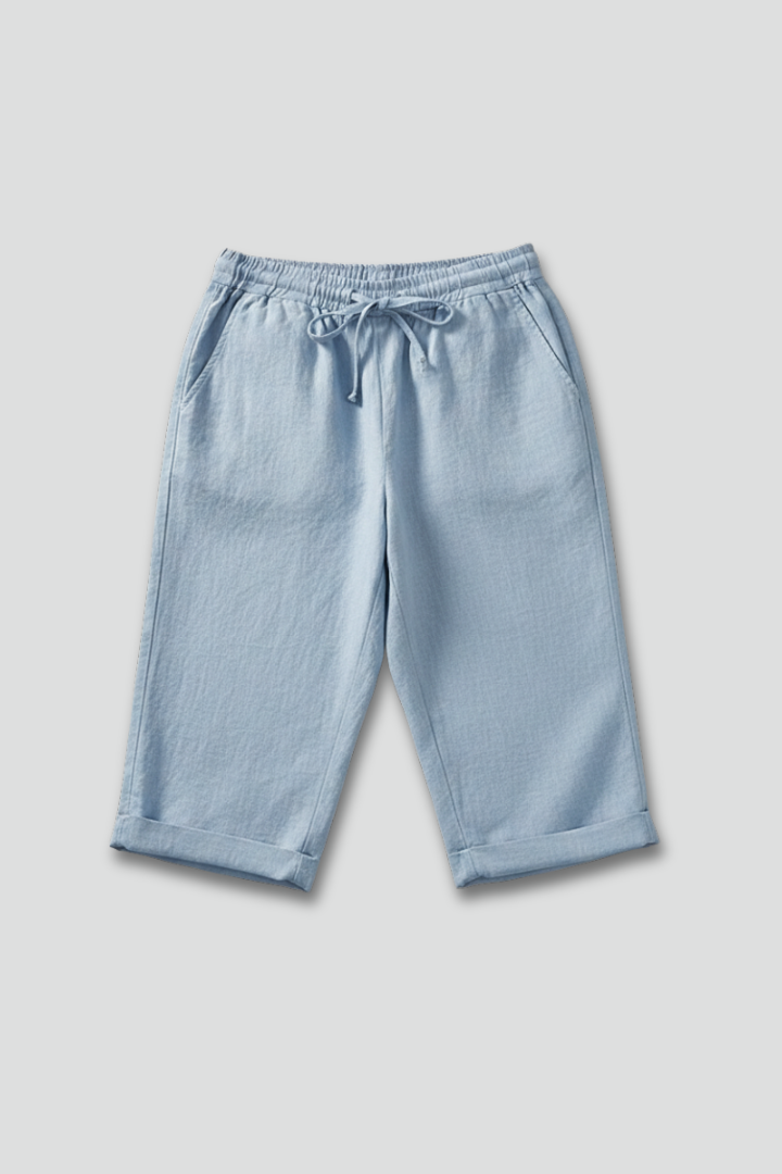 Women’s Capri Shorts with Elastic Waist and Side Pockets