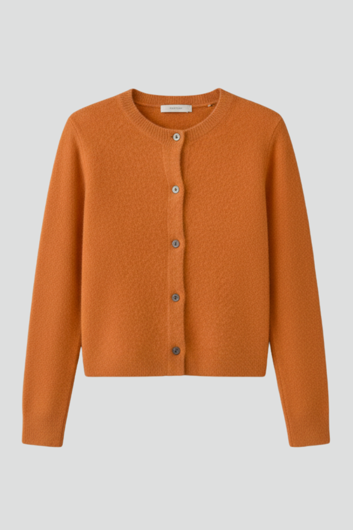 Women’s Cardigan with Round Neck and Buttons