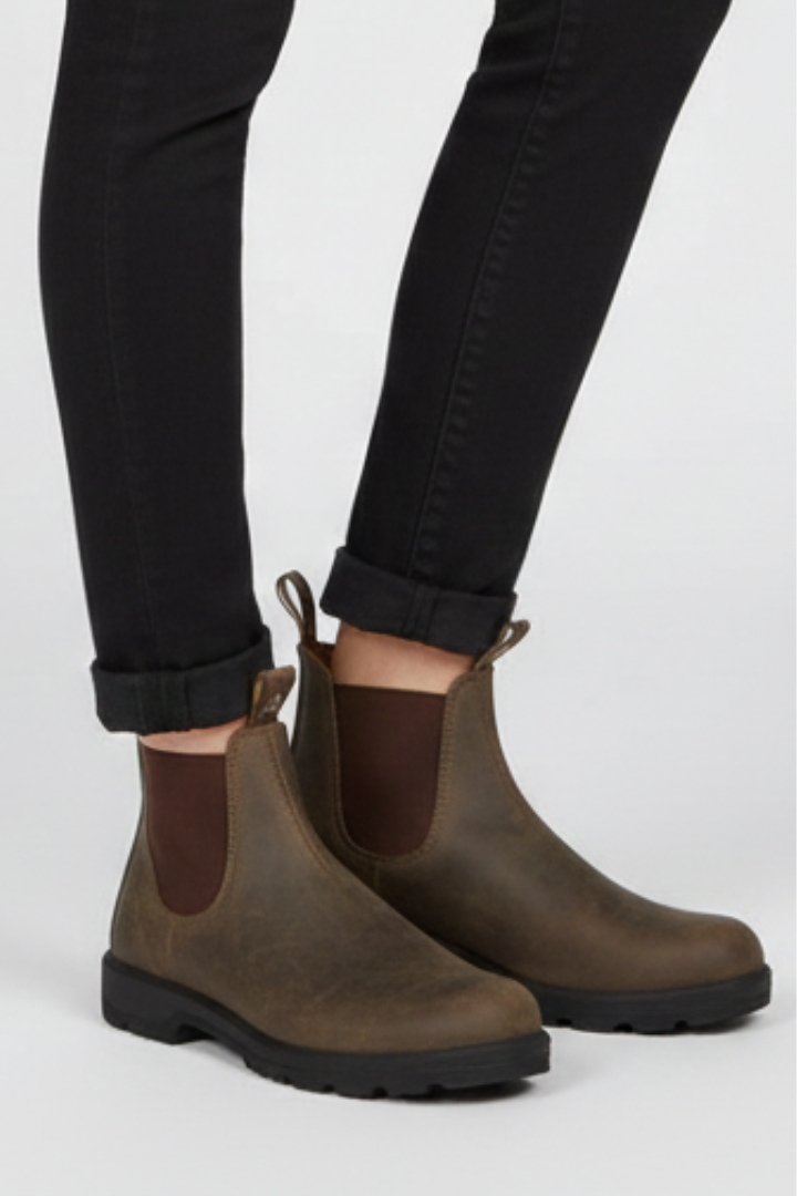 Women's Chelsea Boots with Elastic Panels and Pull Tabs