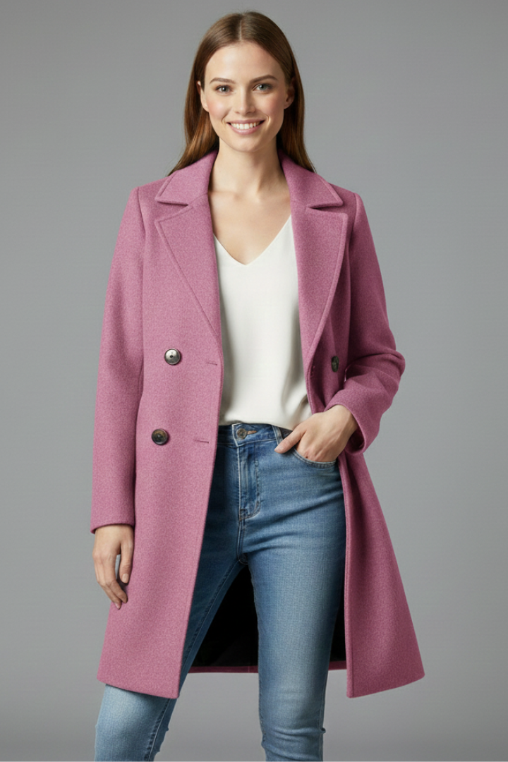 Women’s Coat with Button Closure and Collar