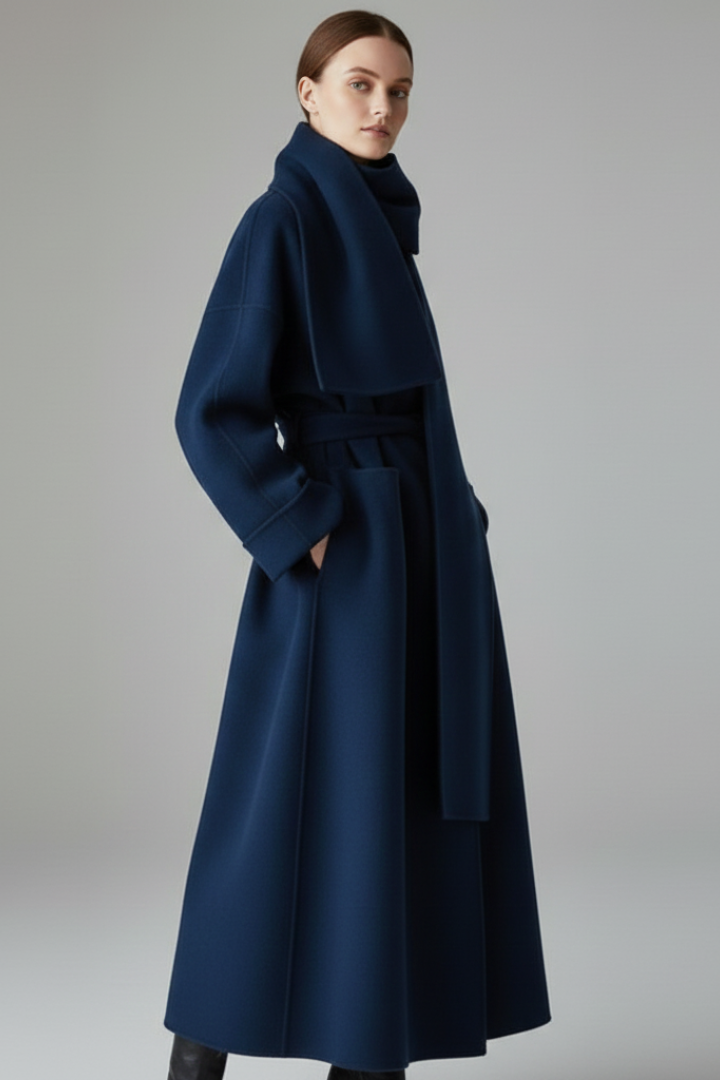 Women’s Coat with Buttoned Front and Long Sleeves