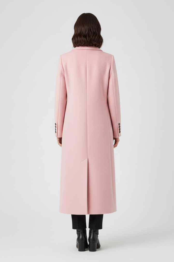 Women’s Coat with Lapel Collar and Button Fastening