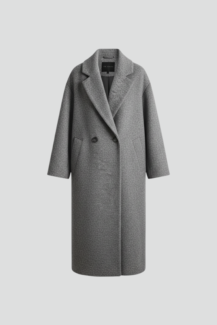 Women’s Coat with Lapel Collar and Oversized Shape