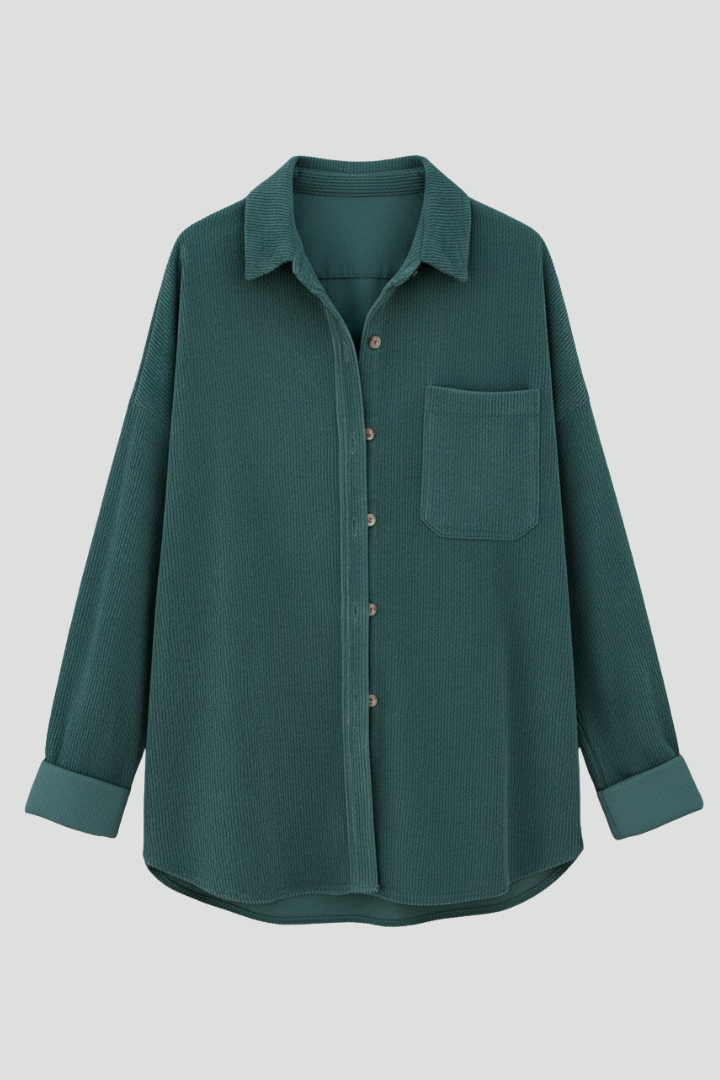 Women’s Corduroy Jacket with Buttons and Patch Pockets