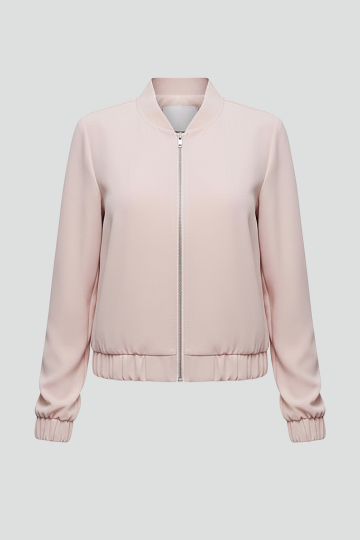 Women’s Cropped Jacket with Open Front and Long Sleeves