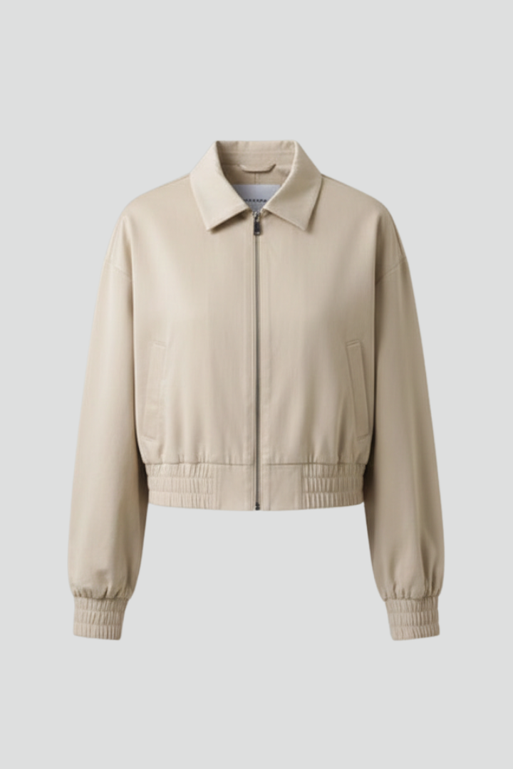 Women’s Cropped Jacket with Zip Closure