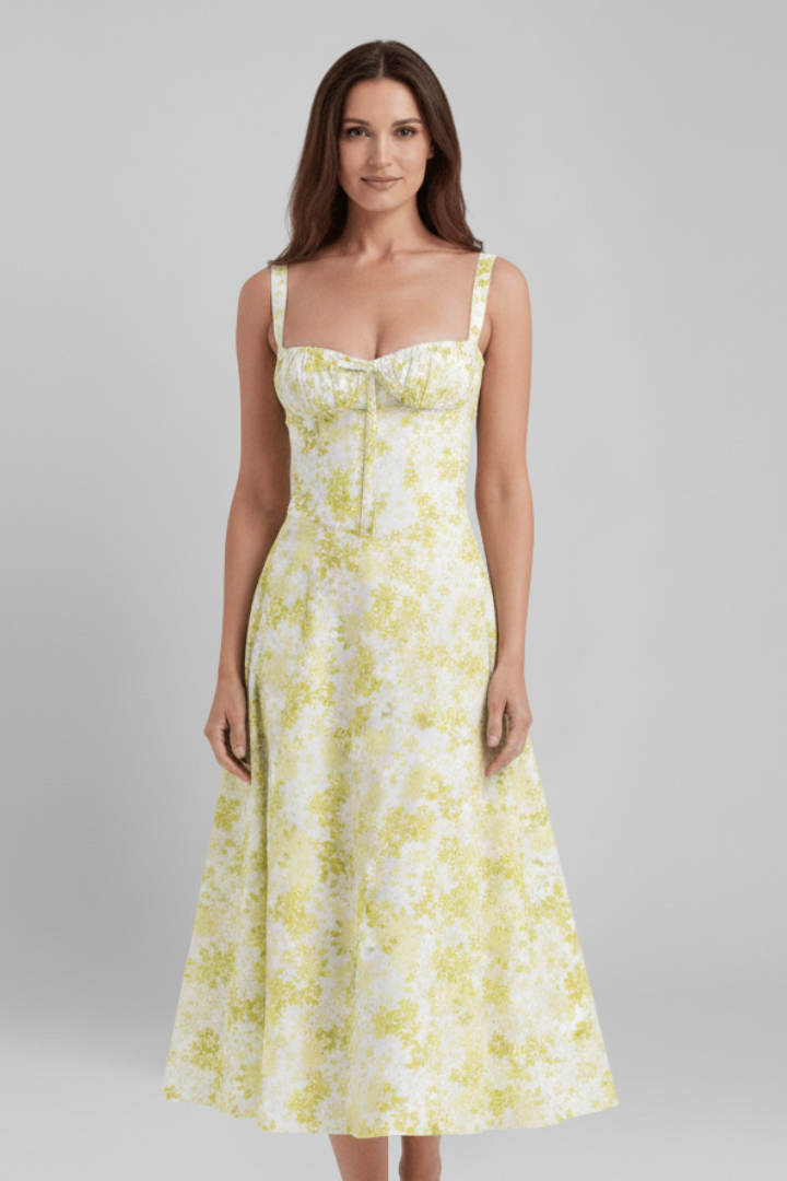 Women’s Dress with Corset Bodice and Ruffled Skirt