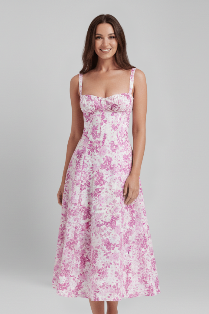 Women’s Dress with Corset Bodice and Ruffled Skirt