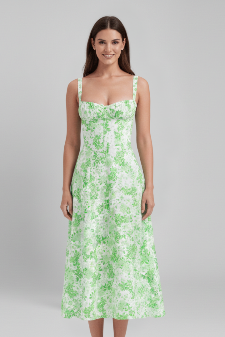 Women’s Dress with Corset Bodice and Ruffled Skirt