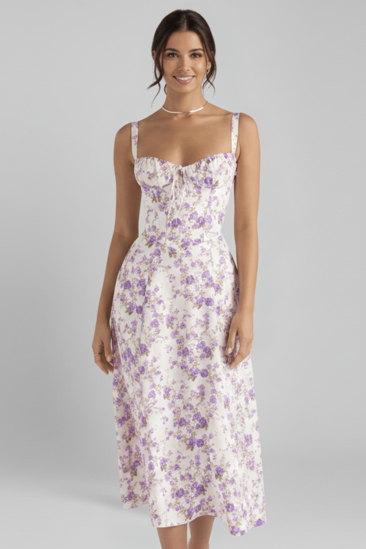 Women’s Dress with Corset Bodice and Ruffled Skirt