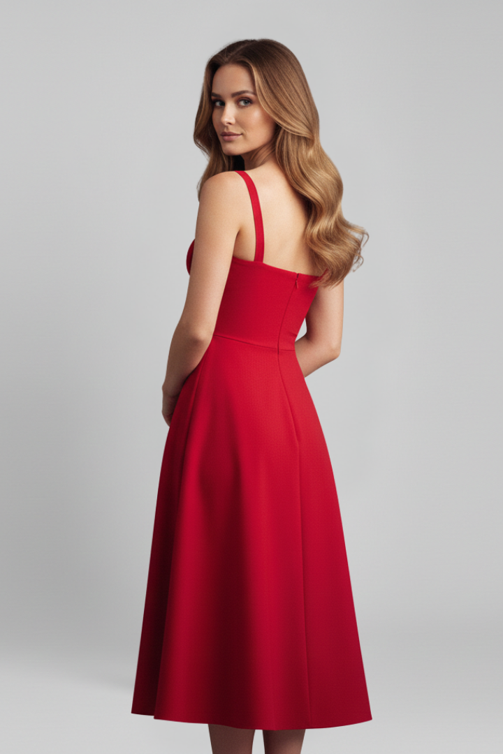 Women’s Dress with Corset Bodice and Ruffled Skirt