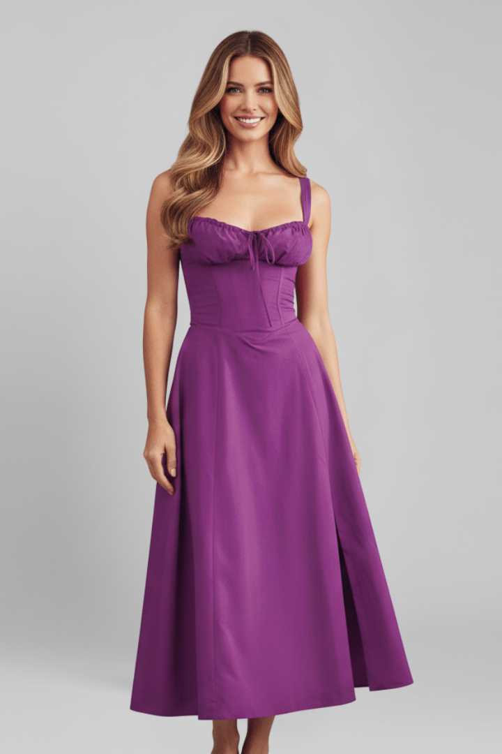 Women’s Dress with Corset Bodice and Ruffled Skirt