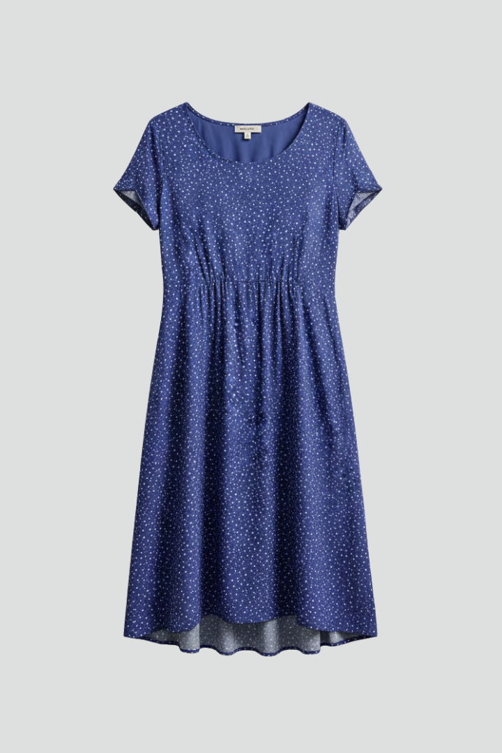 Women’s Dress with Round Neckline and Short Sleeves
