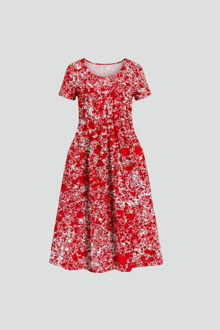 Women’s Dress with Round Neckline and Side Pockets