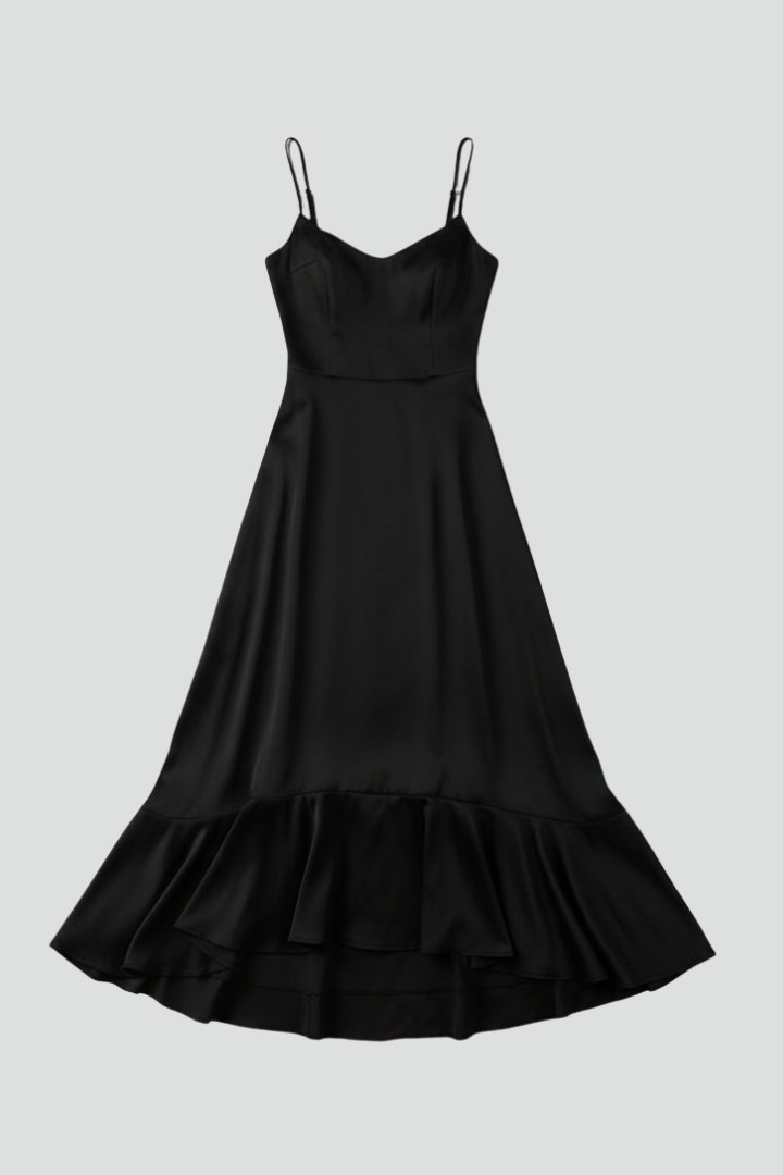 Women’s Dress with Sleeveless Cut and Ruffled Hem