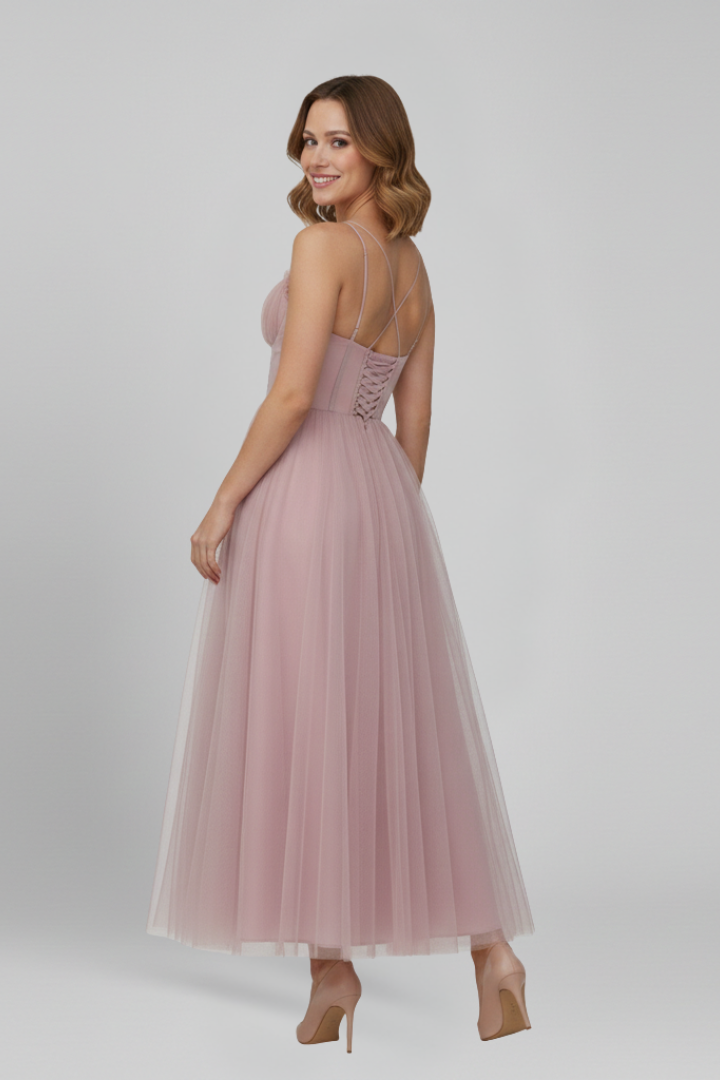 Women’s Dress with Strapless Bodice and Tulle Skirt