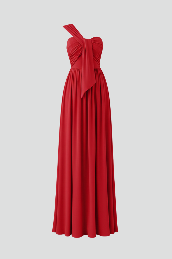 Women’s Floor-Length Dress with One-Shoulder Slit