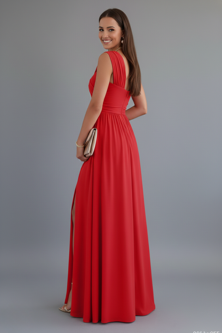 Women’s Floor-Length Dress with One-Shoulder Slit