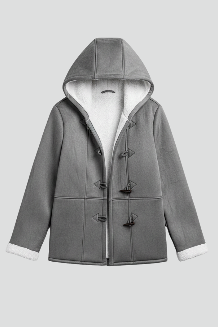 Women’s Hooded Coat with Toggle Fastening and Lined Interior