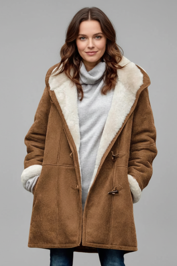 Women’s Hooded Coat with Toggle Fastening and Pockets