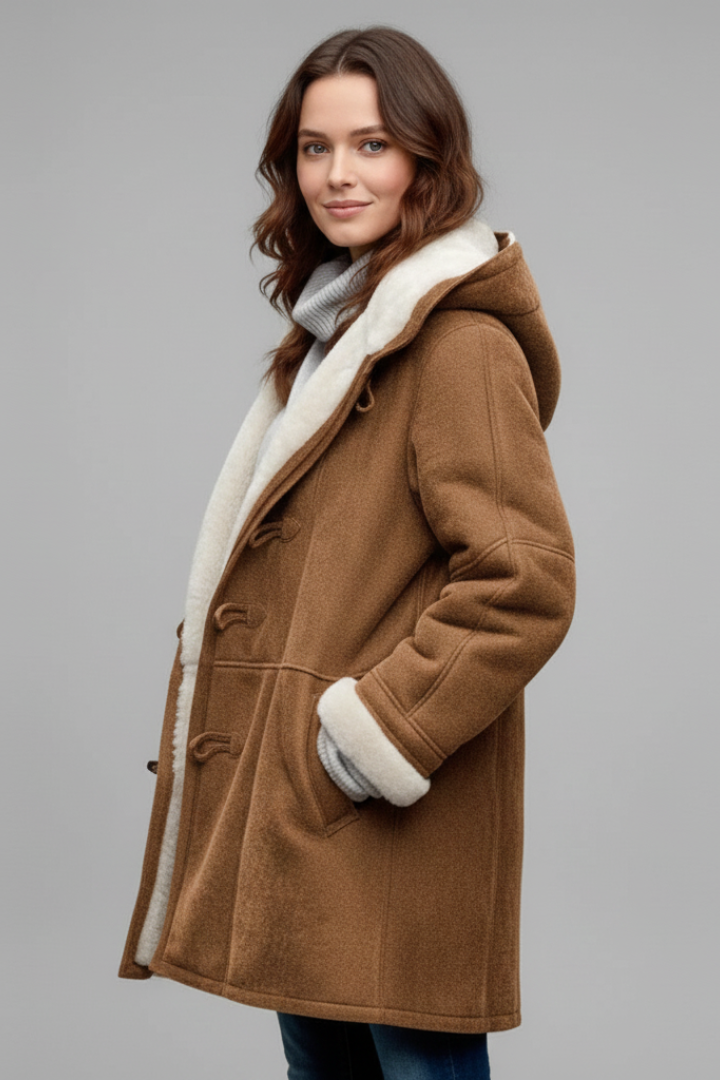 Women’s Hooded Coat with Toggle Fastening and Pockets