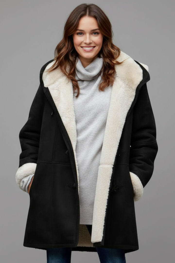 Women’s Hooded Coat with Toggle Fastening and Pockets