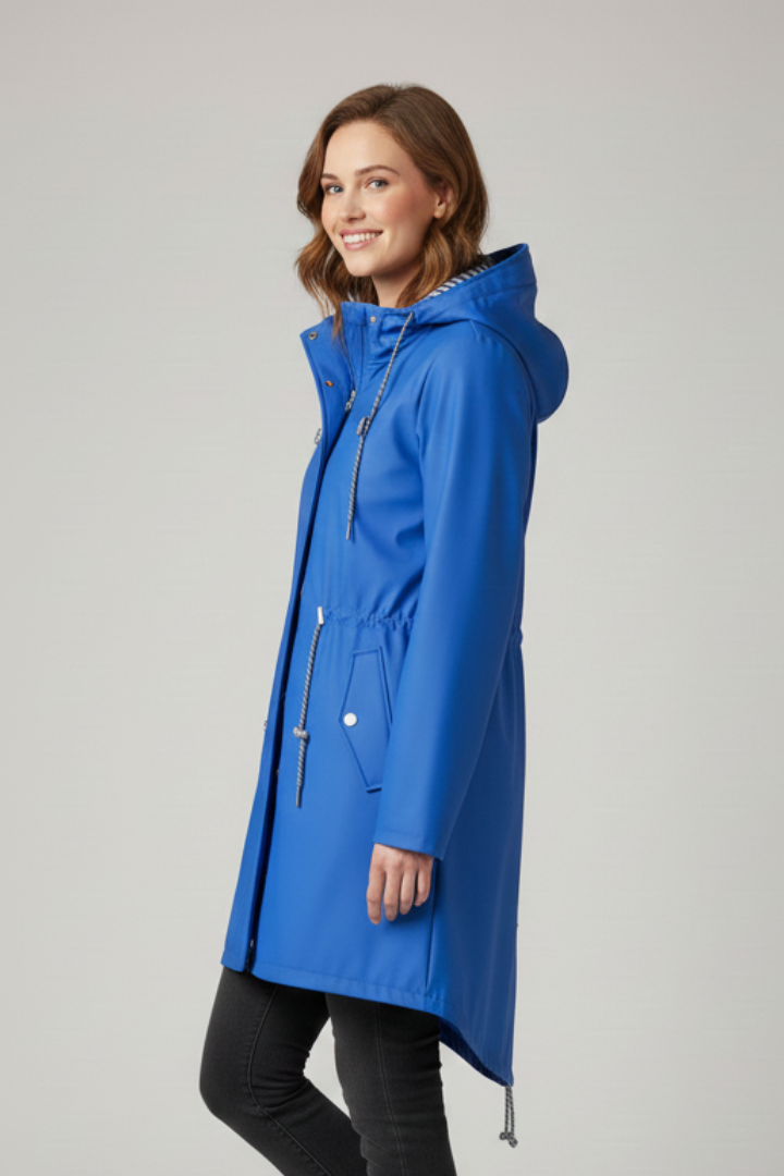 Women’s Hooded Coat with Zip and Front Pockets