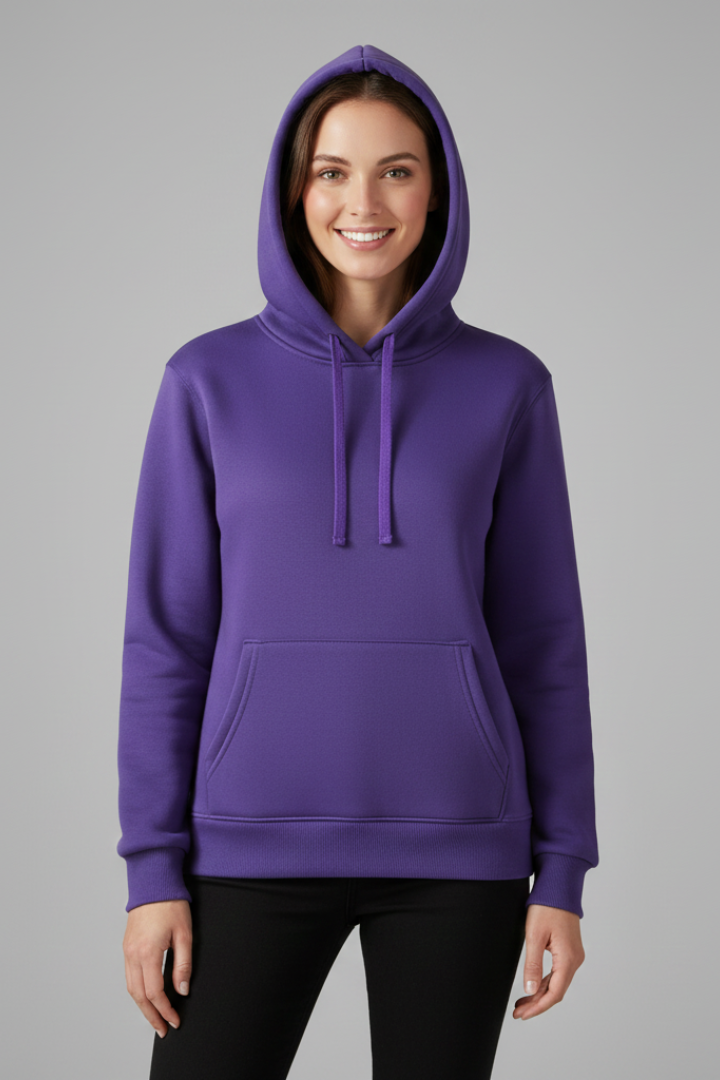 Women’s Hoodie with Adjustable Hood and Ribbed Hem