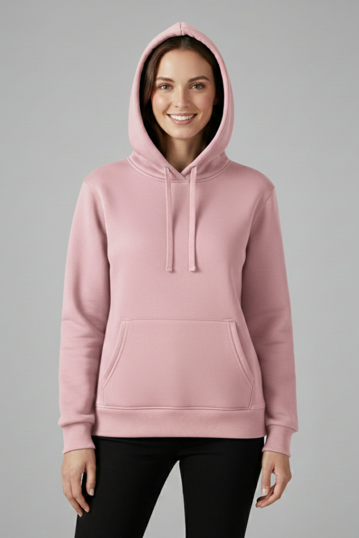 Women’s Hoodie with Adjustable Hood and Ribbed Hem