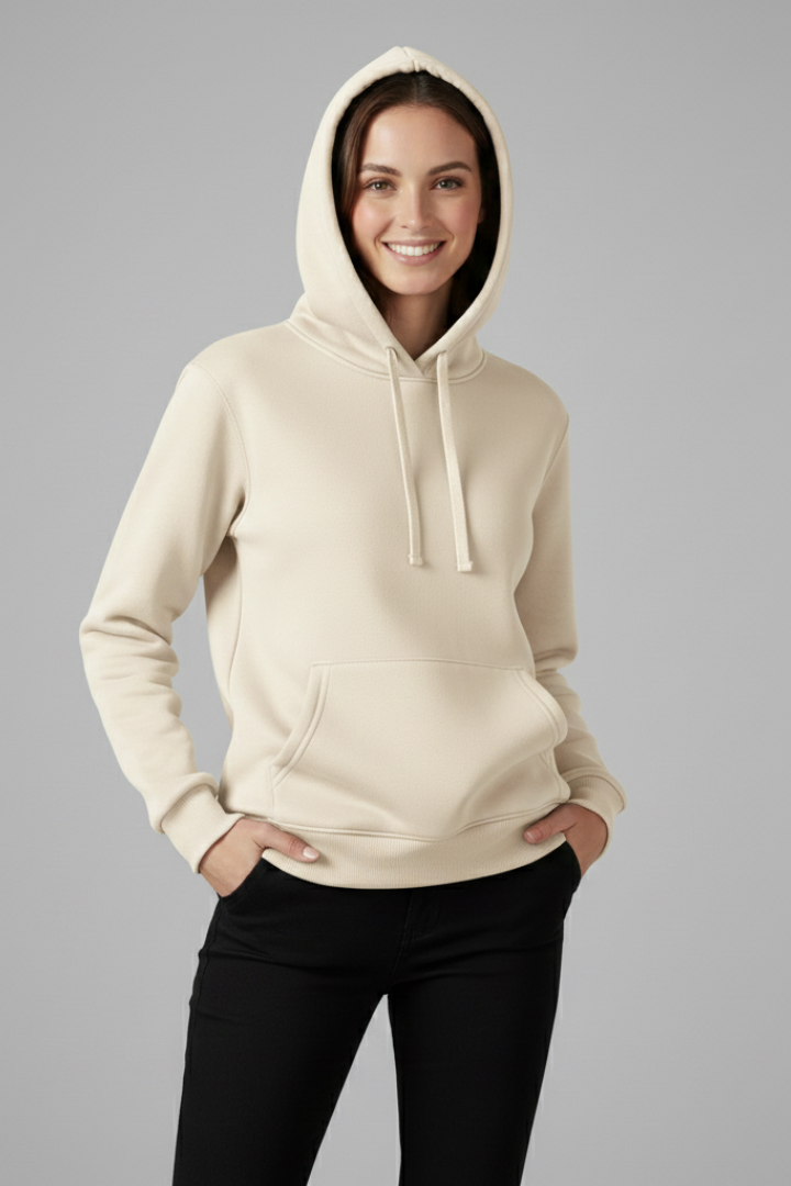 Women’s Hoodie with Adjustable Hood and Ribbed Hem