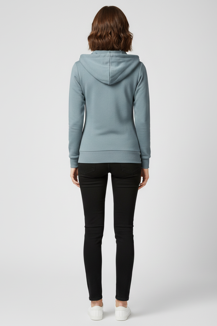 Women’s Hoodie with Front Zipper and Kangaroo Pockets