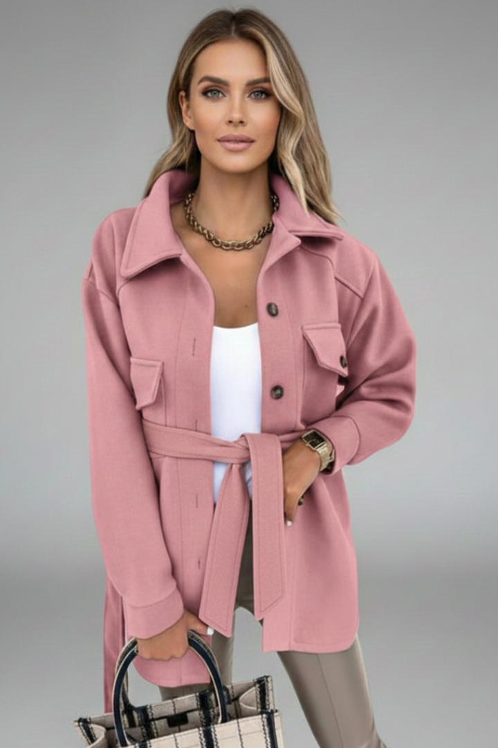 Women’s Jacket with Collar and Button Closure