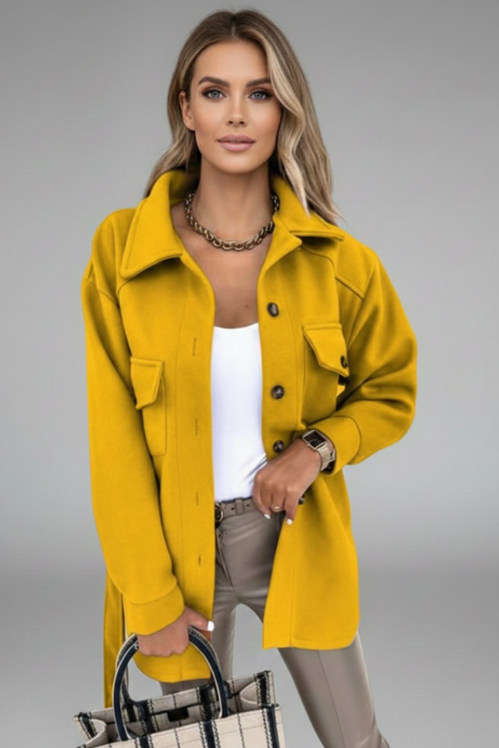 Women’s Jacket with Collar and Button Closure