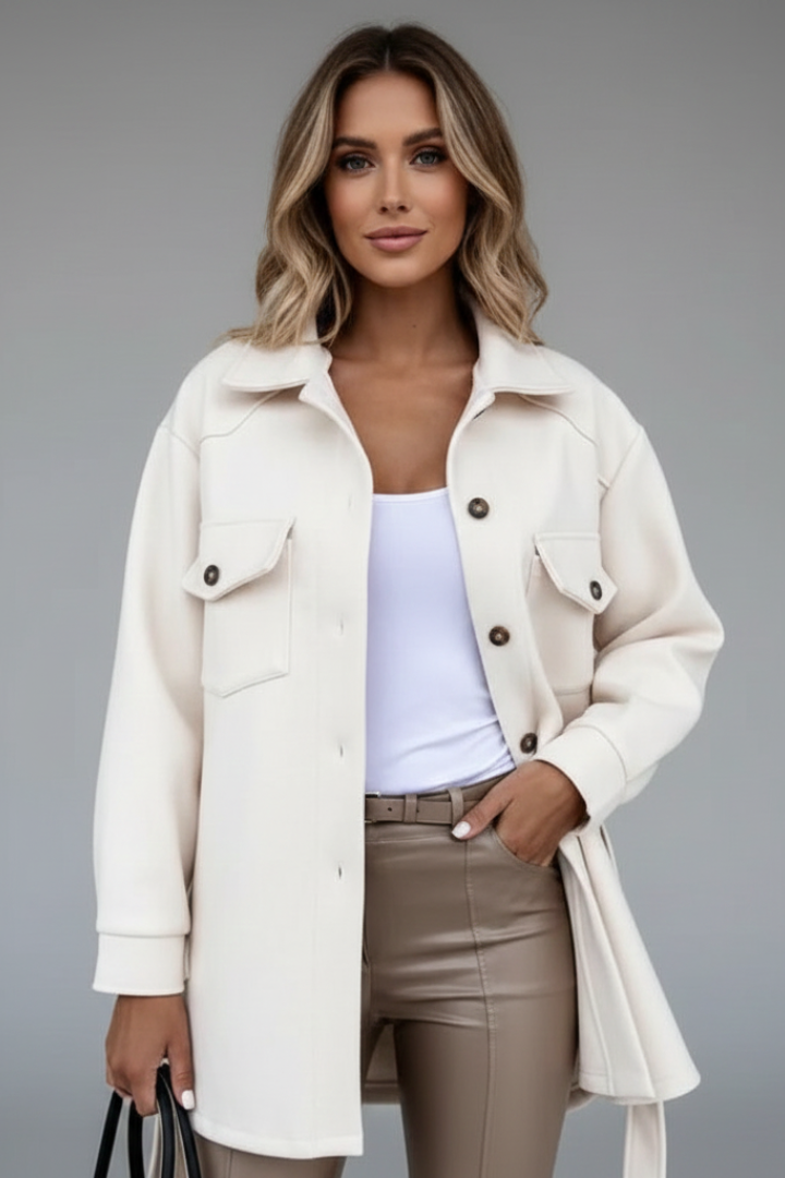 Women’s Jacket with Collar and Button Closure