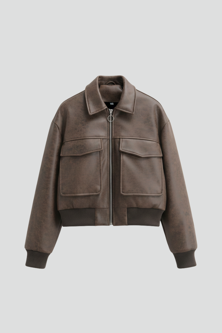 Women’s Jacket with Flap Pockets and Zip Closure